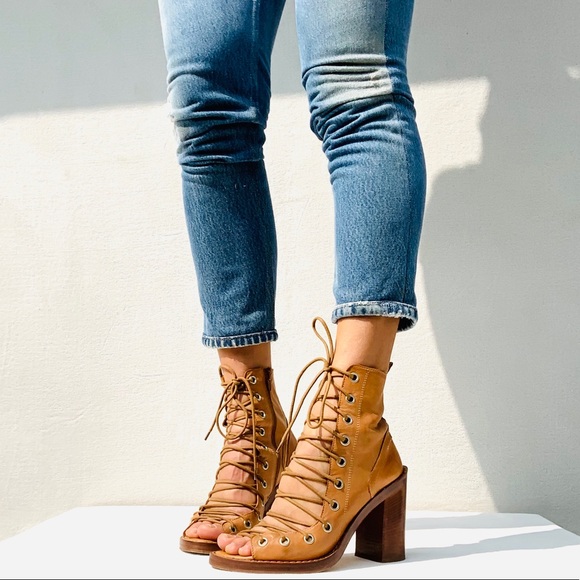 Ann Demuelemeester Tan Lace Up Sandal Boot 39 or 9 - Picture 12 of 15